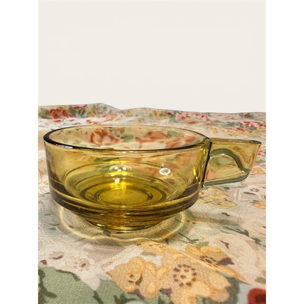 Vintage Amber Glass Tea Cup Espresso Cup Demitasse Cup Child Tea Cup Retro MCM